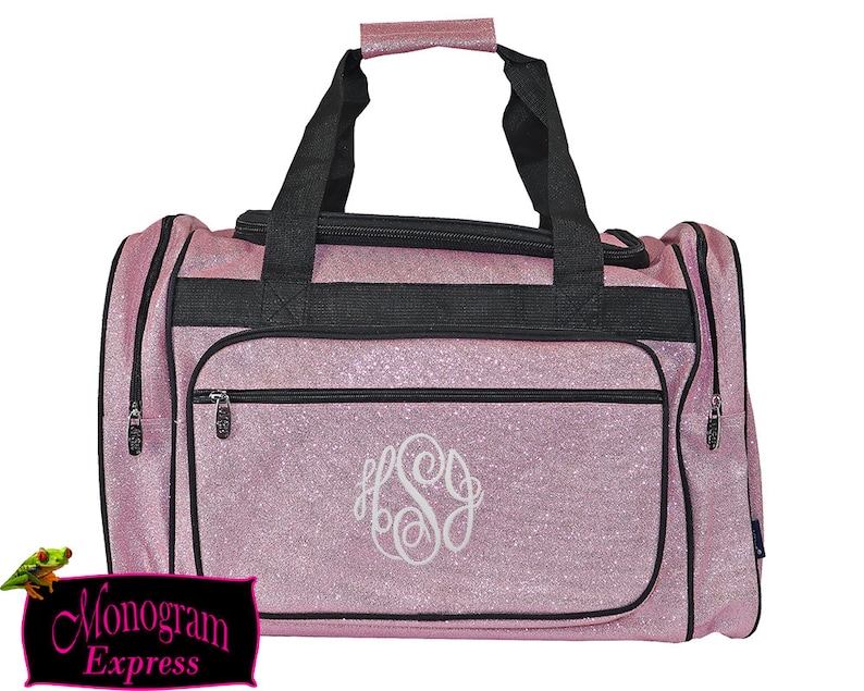Pageant Bag Dance Bag Monogrammed Duffle Cheer Bag Personalized Duffle Bag Girls Duffel Bag Light Pink Glitter 20\u201d Glitter Bag
