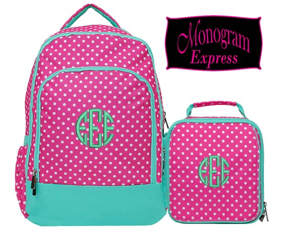 monogrammed backpacks and lunch boxes