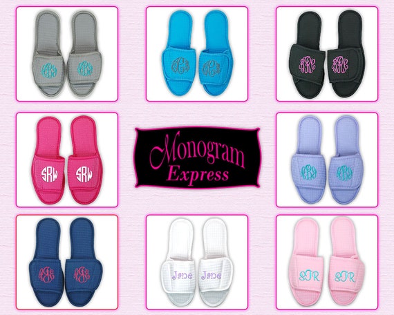 monogrammed bedroom slippers