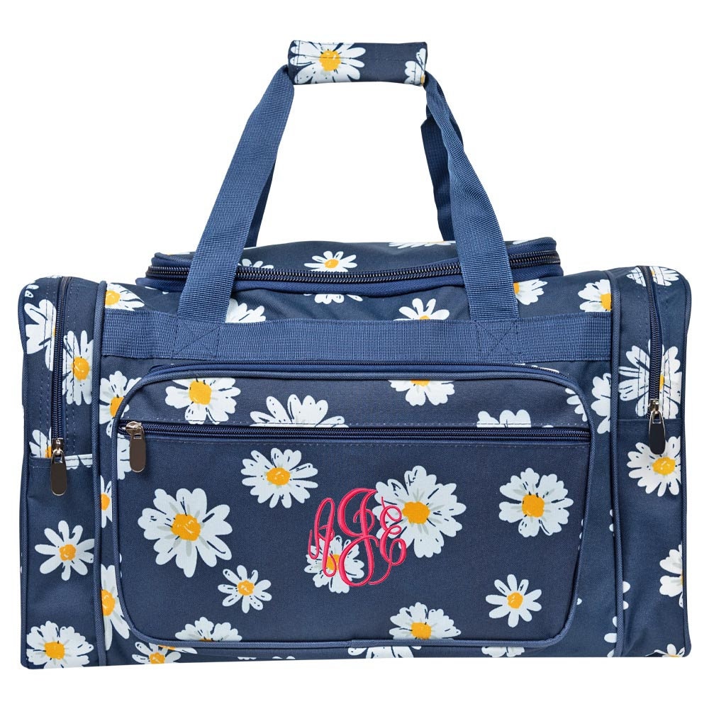 Monogrammed Daisy Duffle Bag | Personalized Duffel Bag | Weekender | Girls Duffle Bag | Womens ...