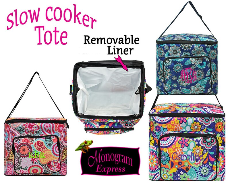 Personalized Insulated Slow Cooker Pot Carrier  Monogramed image 1