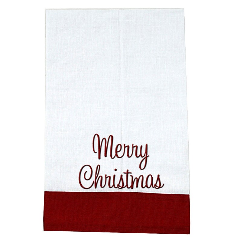 Monogrammed White Linen Guest Towel Personalized Kitchen Etsy