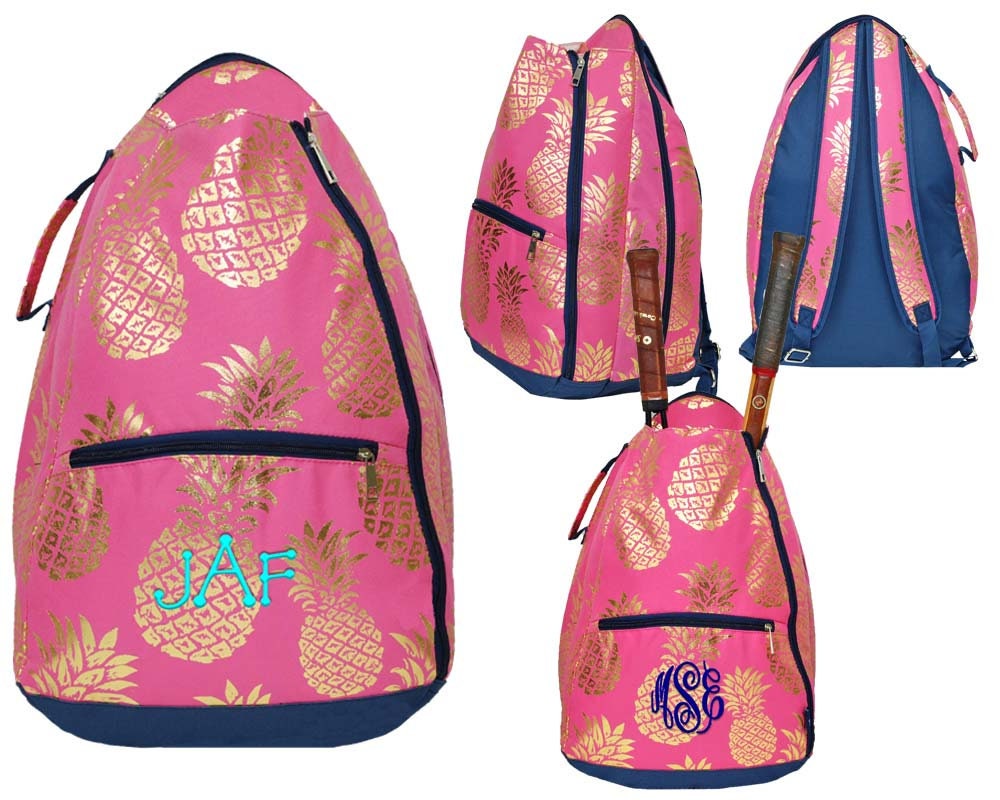 monogrammed tennis backpack