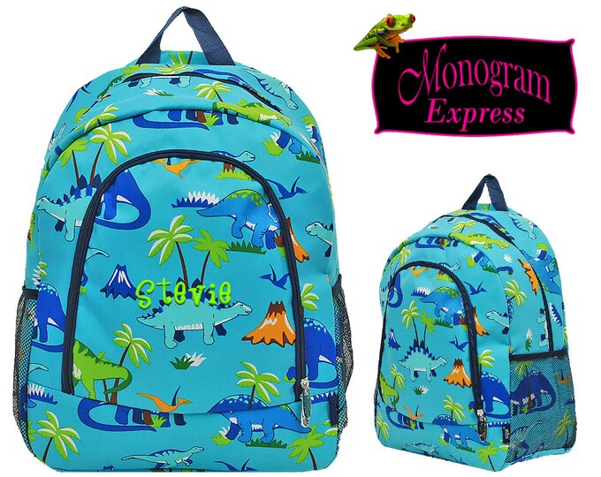 monogrammed backpack and lunchbox