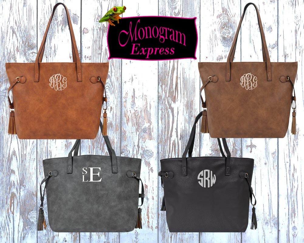 monogrammed leather purse