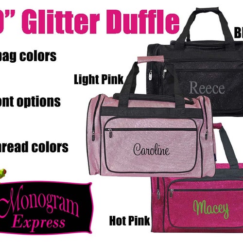 Personalized Dance Bag Glitter Duffel Bag Larger Cheer Bag Etsy