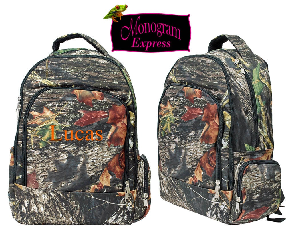 personalized camo backpack
