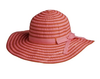 Personalized Floppy Hat | Monogrammed Beach Floppy Hat | Protective Floppy Hat | Ribbon Hat | Shade Hat | Beach Hat | Orange Floppy Hat