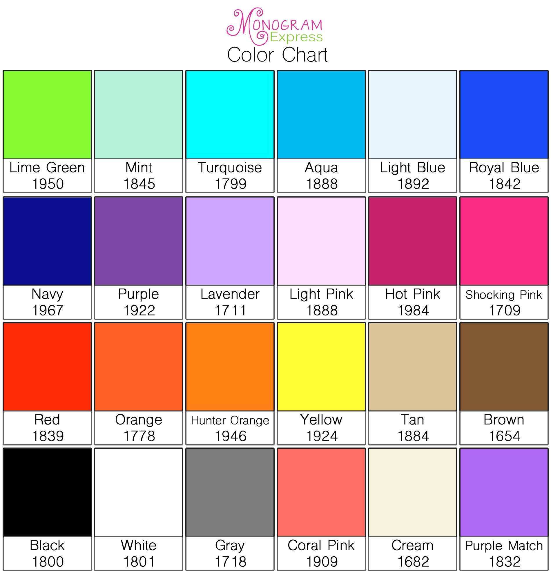 Softex Color Chart