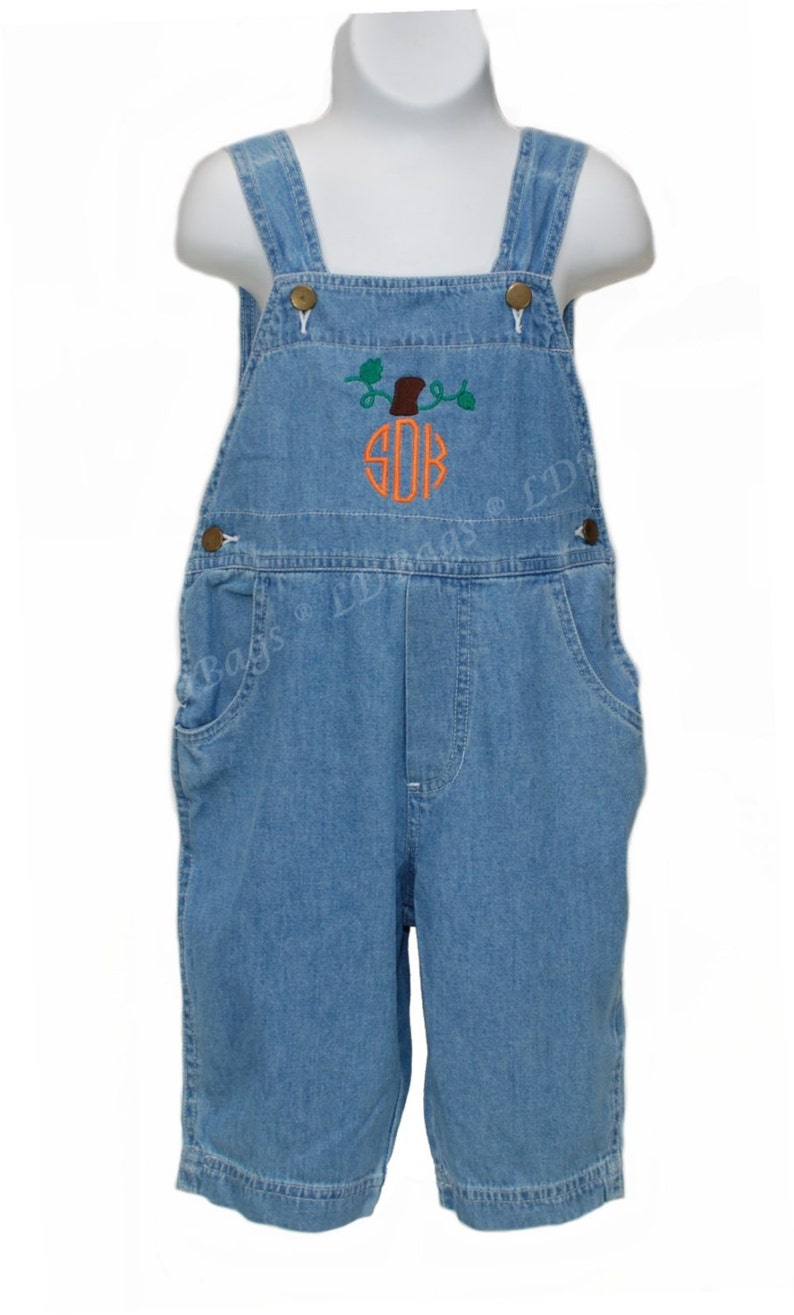 Toddler Shorts Overalls Pumpkin Monogram Boys Overalls Etsy