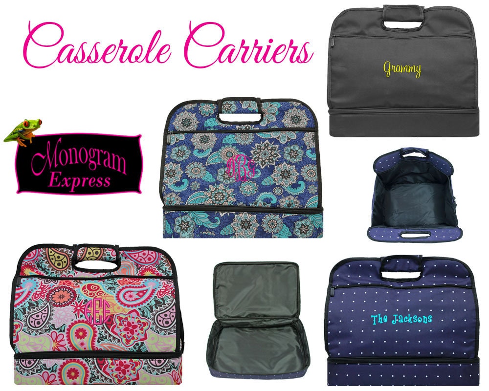 monogrammed casserole carrier