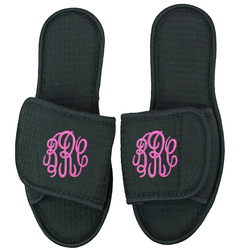 custom monogram slippers
