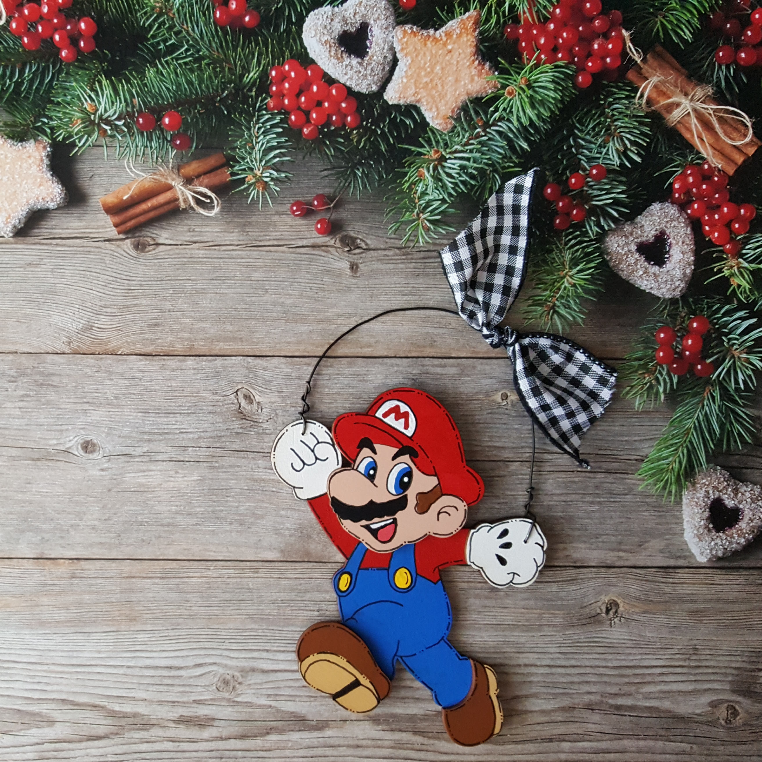 Mario Brothers Christmas Ornament, Mario, Luigi, Yoshi, Princess Peac…