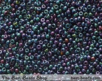 100g (6400pcs) Iris Blue Rocaille 9/0 (2.6mm) Preciosa Czech Glass Seed Beads