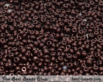25g (1600pcs) Dark Brown Rocaille 9/0 (2.6mm) Preciosa Czech Glass Seed Beads