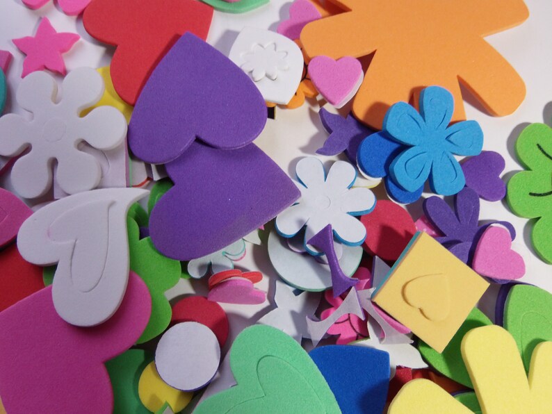 Craft Foam Shapes Adhesive Backed for Crafts Cards Etsy