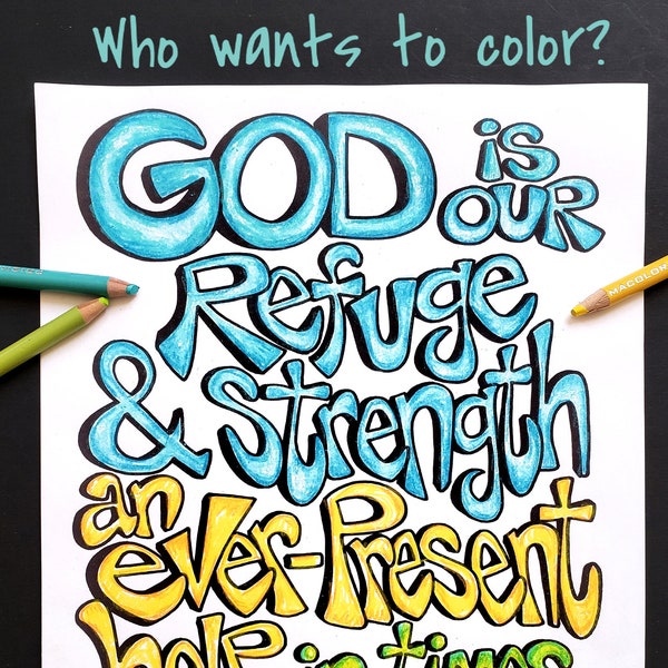 God is our Refuge & Strength  8.5x11 instant download