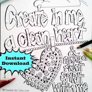 Create in Me a Clean Heart 8.5x11 Instant Download - Etsy