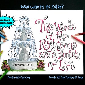 Fountain of Life  8.5x11 instant download