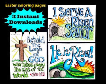 EASTER set of THREE  8.5x11 instant downloads