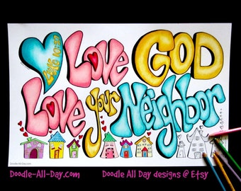 Love your neighbor  8.5x11 printable