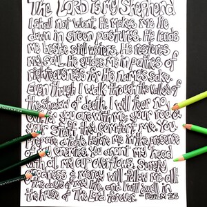 23rd Psalm Coloring Sheet, Coloring Page, Coloring Download, Psalms to