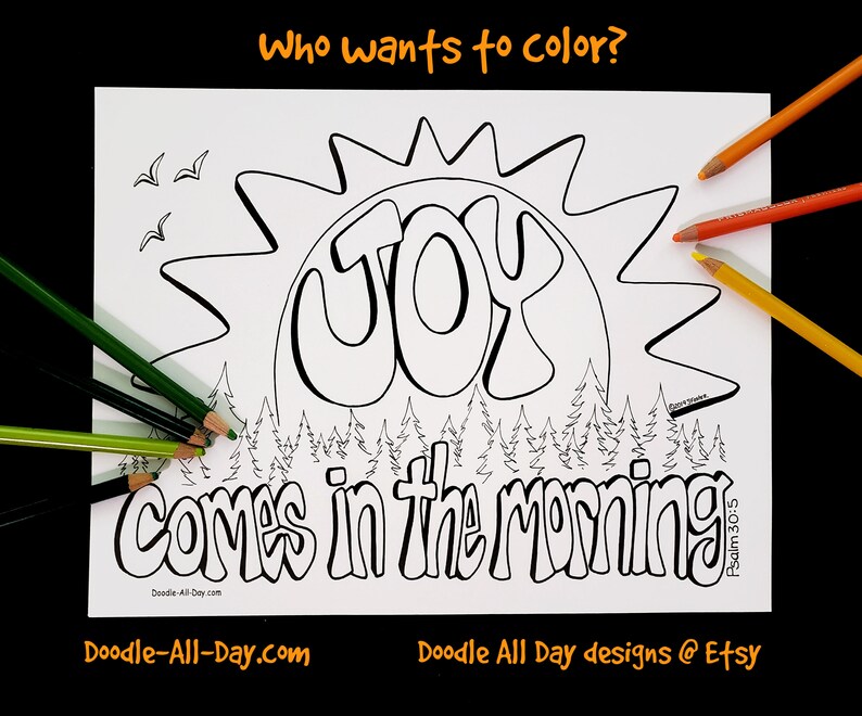 Joy Comes in the Morning 8.5x11 Instant Download Etsy