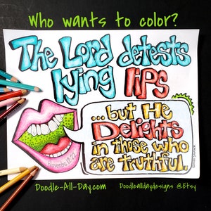 Lying Lips  8.5x11 instant download