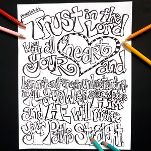 Trust in the Lord With All Your Heart Coloring Page, Coloring Download ...