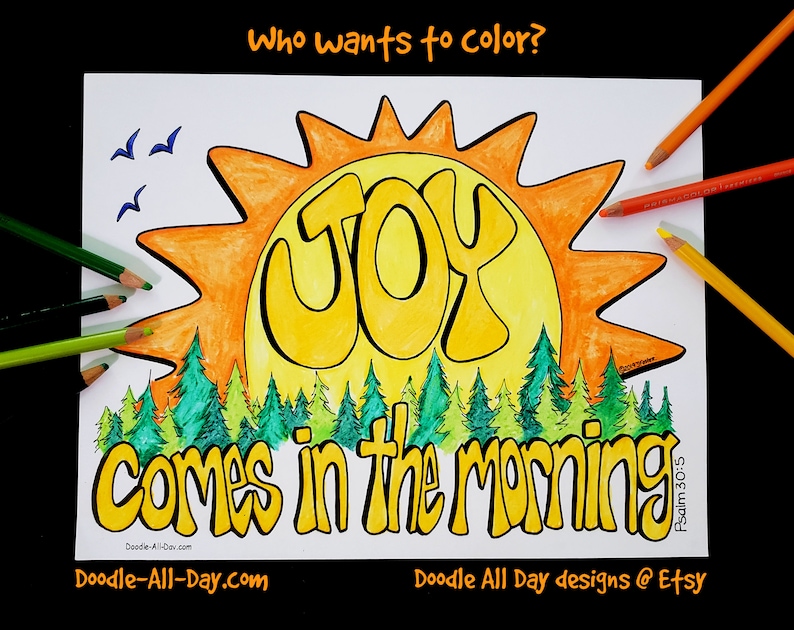 Joy Comes in the Morning 8.5x11 Instant Download Etsy