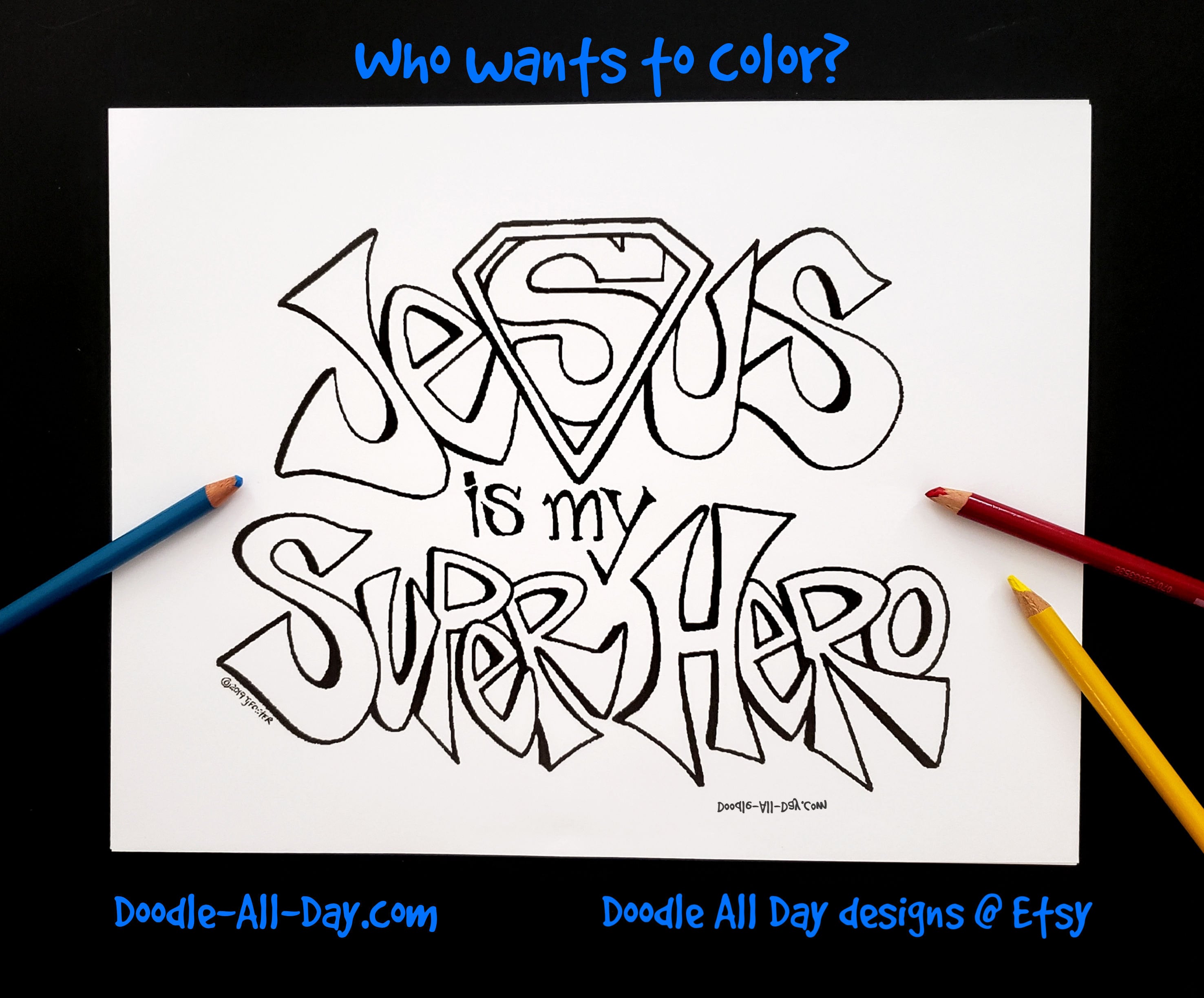 Easy How to Draw a Superhero Tutorial and Superhero Coloring Page