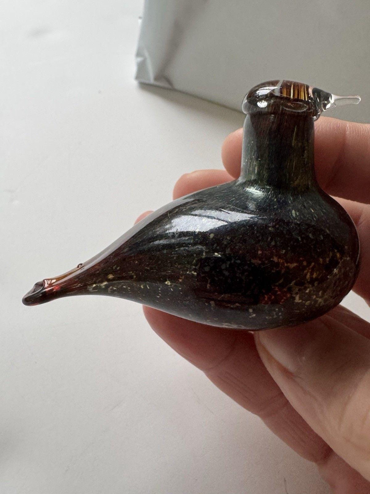 Nuutajärvi oiva toikka  Bunting Oiva Toikka Nuutajarvi 1793 Black Pulmu Snow Bunting Art Glass