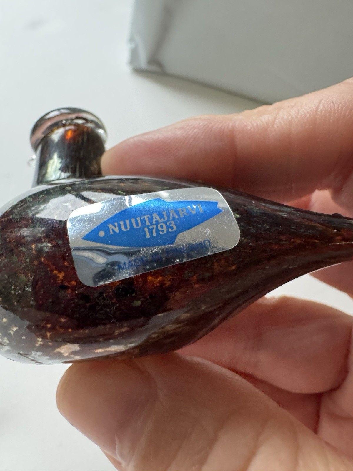 Nuutajärvi oiva toikka  Bunting Oiva Toikka Nuutajarvi 1793 Black Pulmu Snow Bunting Art Glass