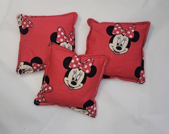 Kids Bean Bag Game Disney Minnie Mouse -Red  - Set of 3 (4 inch) 100% washable READY TO SHIP