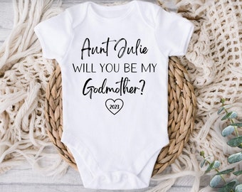 Will You Be My Godmother? Onesie® - Godparents Bodysuit - Godmother Proposal Onesie® - Aunt Onesie® - Onesie® for Baby