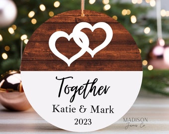 Personalized First Christmas Together Couples Ornament - Couples Christmas Keepsake - Boyfriend Gift - Girlfriend Gift - Rustic Ornament