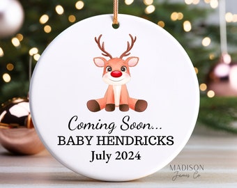 Pregnancy Announcement  Ornament - Baby Coming Soon Ornament - Pregnancy Ornament - Ornament for Baby - Pregnancy Reveal - Baby Reveal