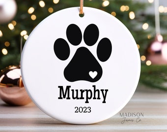 Personalized Dog Cat Pet Ornament - Personalized Cat Ornament - Paw Print Christmas Ornament