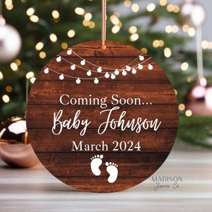 Coming Soon Baby Ornament - Pregnancy Ornament - Pregnancy Announcement Christmas Ornament - Ornament for Baby