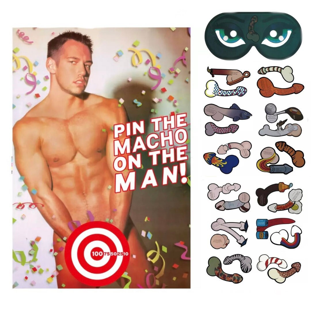 Junk on the Hunk Pin the Macho on the Man Game Bachelorette - Etsy Israel