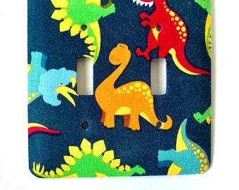 Dinosaur Double Light Switch Plate