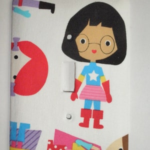 Super Kids Super Girl Primary Color Light Switch Plate Wall Decor Switchplate image 4