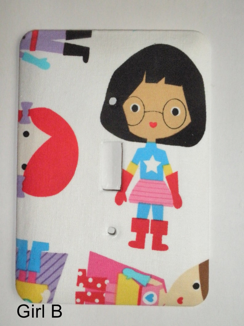 Super Kids Super Girl Primary Color Light Switch Plate Wall Decor Switchplate image 4