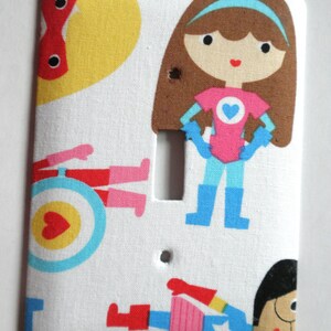 Super Kids Super Girl Primary Color Light Switch Plate Wall Decor Switchplate image 3