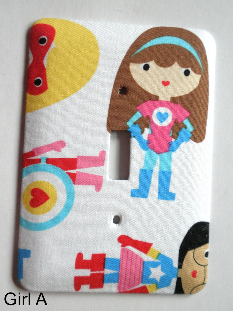 Super Kids Super Girl Primary Color Light Switch Plate Wall Decor Switchplate image 3