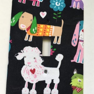 MULTICOLOR DOGS Single Metal Switch Plate image 1