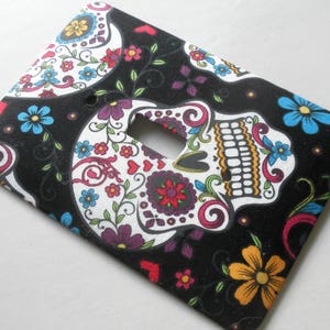 SUGAR SKULL Multi Color Single Light Switch Plate Wall Decor image 1