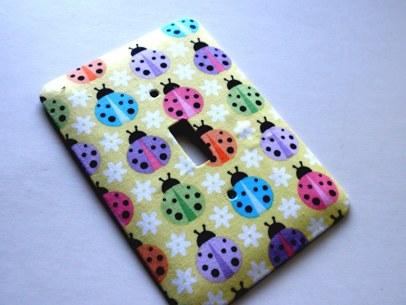 PASTEL LADY BUGS Single Light Switch Plate Switchplate image 3