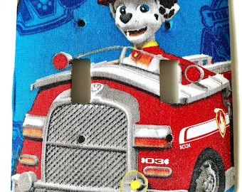 Paw Patrol Characters and Vehicles Double Light Switch Plates