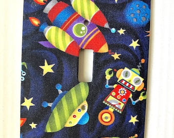 Space Travel Single Light Switch Plate